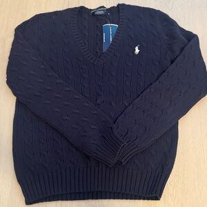 Ralph Lauren Navy V-Neck Sweater